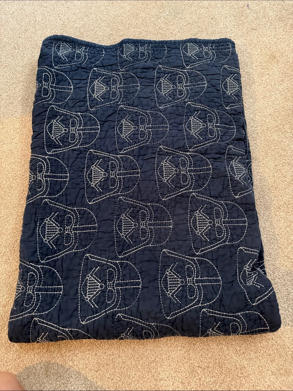 Pottery Barn Kids Navy Quilted Star Wars Throw